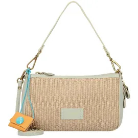 Gabs Schultertasche Leder/Stroh Grün/Mint