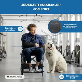 Mobiclinic Giralda Faltrollstuhl schwarz, selbstfahrend, Sitzbreite 43 cm