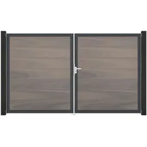 GROJA Gartentor 300 x 180 cm Grau/Beige/Braun/Schwarz Aluminium