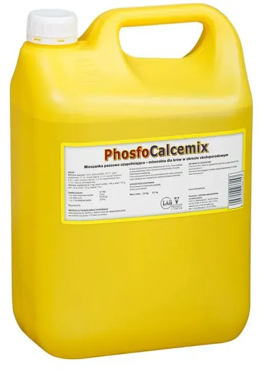 LAB-V Phosfo Calcemix - Ergänzungsfuttermittel für Kühe in der periparturalen Phase zur Vorbeugung von Calcium-, Magnesium- und Phosphormangel 5kg (Rabatt für Stammkunden 3%)