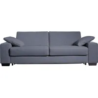 Bali Schlafsofa BALI "Norwalk" Sofas Gr. 160cm x 200cm, Struktur fein, Basic: Gitterrostunterfederung-Kaltschaummatratze, grau Dauerschlaffunktion, mit Unterfederung Lattenrost und Matratze