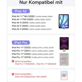 Inateck Tastaturhülle für iPad Air 11 Zoll (M3/M2, 2025/2024), iPad Pro 11 Zoll 4/3/2/1 Lila