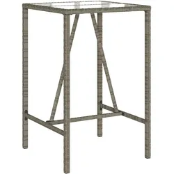 vidaXL Garten-Bartisch Grau 70x70x110 cm Poly Rattan