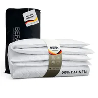 BEFA NATUR Daunendecke Winter 155x220 cm | 90% Daunen & 10% Federn | 1140g Füllgewicht | Allergiker geeignet (NOMITE) | Tierwohl Zertifiziert (DOWNPASS) | Oeko-TEX Klasse 1 | Made in Germany