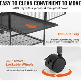 Vevor Kleintierkäfig 164 x 60 x 150 cm Metall