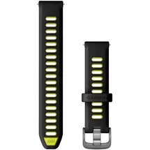Garmin Forerunner 265S Schnell-Wechsel 18mm Silikon Armband Schwarz/Zitronengelb