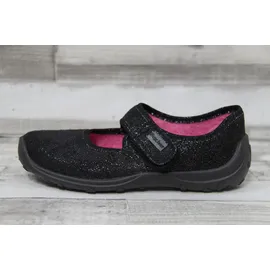 Fischer Markenschuh Fischer Mädchen Klett-Hausschuh schwarz 32