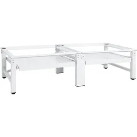 vidaXL Untergestell für Wasch- und Trockenmaschine 124 x 61,5 x 37,5 cm Weiß