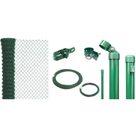 GAH Alberts Alberts Maschendrahtzaun zum Einbetonieren, grün 125 cm Länge 100 m hoch, m lang