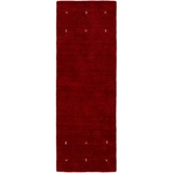 carpetfine Wollteppich Gabbeh Uni, rechteckig, Höhe: 15 mm, reine Wolle, handgewebt, Gabbeh Loom Tiermotiv, auch als Läufer rot