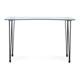 Schreibtisch Rondo 120 x 60 x 74 cm Stahl und Glas Büro Bürotisch Tisch Neu