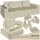 Tectake tectake® Spielsofa, 8-teilig, flexible Anordnung, Leinenbezüge, abnehmbar und waschbar, stapelbar