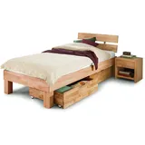 Elfo Massivholzbett Judith 90 x 200 cm Holz Braun Kernbuche