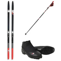 F2 Ski F2 Set Langlaufski Ride CC 185cm+Schuhe Ride CC Gr. 44 +Skistock 120-1 schwarz