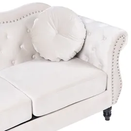 Beliani Sofa Samtstoff Hellbeige