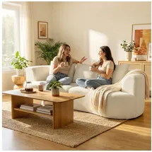 Homcom 3-Sitzer-Sofa-260L x 106B x 82H cm-Cremeweiß | Gr.: onesize