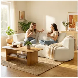 Homcom 3-Sitzer-Sofa-260L x 106B x 82H cm-Cremeweiß | Gr.: onesize