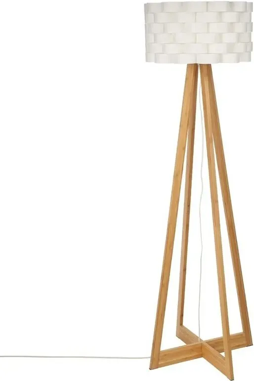 Moki mehrbeinige Standlampe, 150 cm hoch, weiß, Bambus