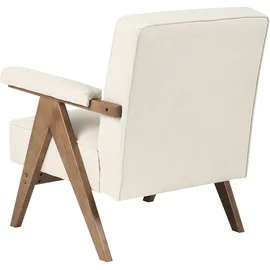 Beliani Sessel EVJE Stoff 65 x 81 x 57 cm Beige mit Kissen