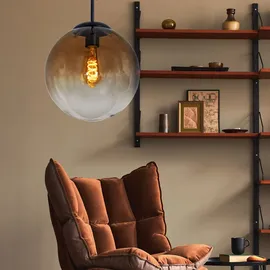 GLOBO Hänge Pendel Leuchte Glas Design Lampe Decken Kugel braun amber Wohn Zimmer Beleuchtung