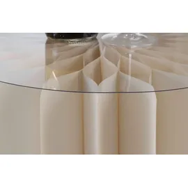 Trend-Center Beistelltisch H 60 cm DREL, Ø 40 cm - Creme Papier - Glas