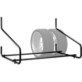 Relaxdays Reifenregal Wandmontage, für 4 Reifen, Teleskop Reifenhalter Wandhalterung, bis 80kg, klappbar, Stahl, schwarz