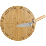 KESPER Drehplatte inkl. Tortenheber, Material: Bambus, Edelstahl, Maße: 35 x 35 x 5,5 cm, Farbe: Braun, Silber | 58448