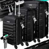 KESSER KESSER® 3tlg. Hartschalenkofferset Hartschalenkoffer Reisekoffer Set Reisekofferset Trolley Koffer Inkl. Kofferwaage + Gepäckanhänger Rollkoffer Schloss 4 Rollen ABS-Hartschale Teleskopgriff M-L-XL