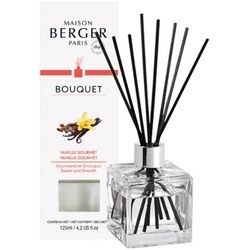 MAISON BERGER PARIS Diffuser Cube Stäbchenduft Leckere Vanille inkl. 125 ml Duft mit Duftstäbchen weiß