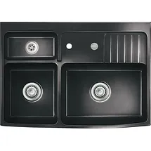 Systemceram Küchenspüle Spülmodul KeraDomo CENTRA 90 89,5 x 77,5 cm Schwarz