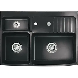 Systemceram Küchenspüle Spülmodul KeraDomo CENTRA 90 89,5 x 77,5 cm Schwarz