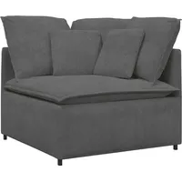 VidaXL Modulares Sofa Eckmodul mit Kissen Dunkelgrau 100 cm