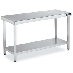 Edelstahl CENTRAL Tisch 220x60 MIT REGALEN