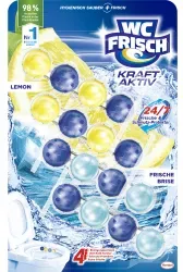WC Frisch WC Reiniger Kraft-Aktiv, Lemon + Frische Brise W4CLF , 1 Packung = 4 Stück à 50 g