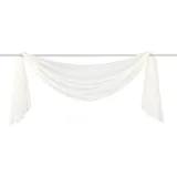 Yaland Voile Transparenter Freihandbogen einfarbig Uni Querbehang Wohnzimmer Gardinenschals (BxH 140x500, beige) 1 Stück