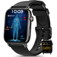 BANLVS Smartwatch Herren Damen mit Blutzucker/ECG/HRV, 1,83" Gesundheitsuhr mit 150+ Sportmodi, Herzfrequenz, SpO2, Schlafmonitor, IP68 Fitness Tracker Uhren für iOS Android Schwarz