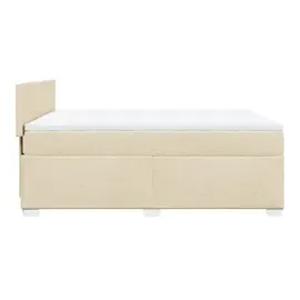 vidaXL Boxspringbett mit Matratze Creme 140x200 cm Stoff