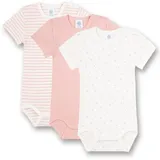 Sanetta - Kurzarm-Body NEW BASICS 3er-Pack in weiß/mauve, Gr.74