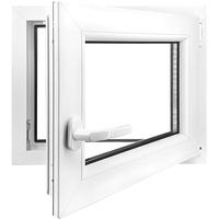 ECOPROF Kellerfenster | Langlebiges Kunststoff-Fenster | Maße 60x50 cm (600x500 mm) | Dreh-Kipp Fenster DIN Rechts | Farbe: Weiss | 70mm Profil