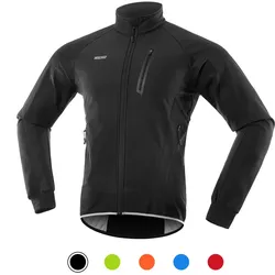 Herren Fahrradjacke, wasserdicht, winddicht, Thermo-Fleece, Fahrradtrikot, MTB, Fahrrad, Reiten, Laufen XXL schwarz