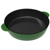 robari Schmorpfanne Servierpfanne aus Gusseisen 28 cm Emailliert grün