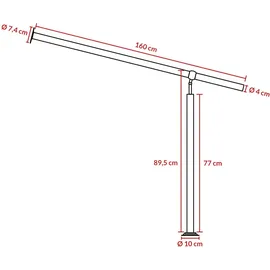 monzana Eingangsgeländer 160 cm Edelstahl
