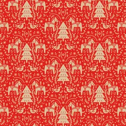 Clairefontaine Geschenkpapierrolle Kraft 70g 50x0,70m, Weihnachtsmuster rot - Rot 223814C