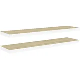 vidaXL Schweberegale 2 Stk. Eiche und Weiß 90x23,5x3,8 cm MDF