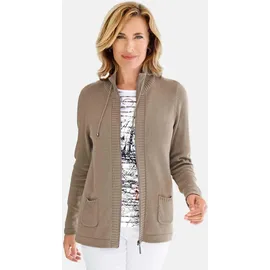 GOLDNER Herbstcardigan mit Reißverschluss Beige 50