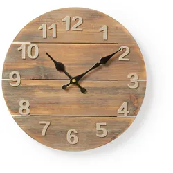 Nedis CLWA002WD30, Wand, Rund, Braun, Holz, Holz, AA