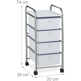 Relaxdays Badrollwagen 33 x 74 x 39 cm Silber