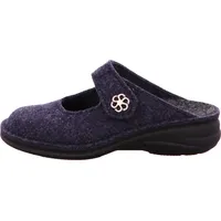 Finn Comfort Brig Clog aus Wollfilz 6567-416048, Darkblue, Klettverschluss 42 - Blau - 42