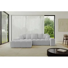 altdecor Ecksofa, Ottomane Links ENSI-L - 267x164x69 cm Hellgrau