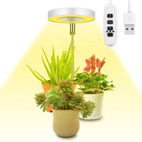 Ainiv Pflanzenlampe, 48LED-Lampenperlen Pflanzenlicht mit Timer, USB Verstellbarer Wachstumslampe, Vollspektrum Pflanzenleuchte für Zimmerpflanzen, 3 Lichter Modi und 10 Helligkeit (Warmes Licht)